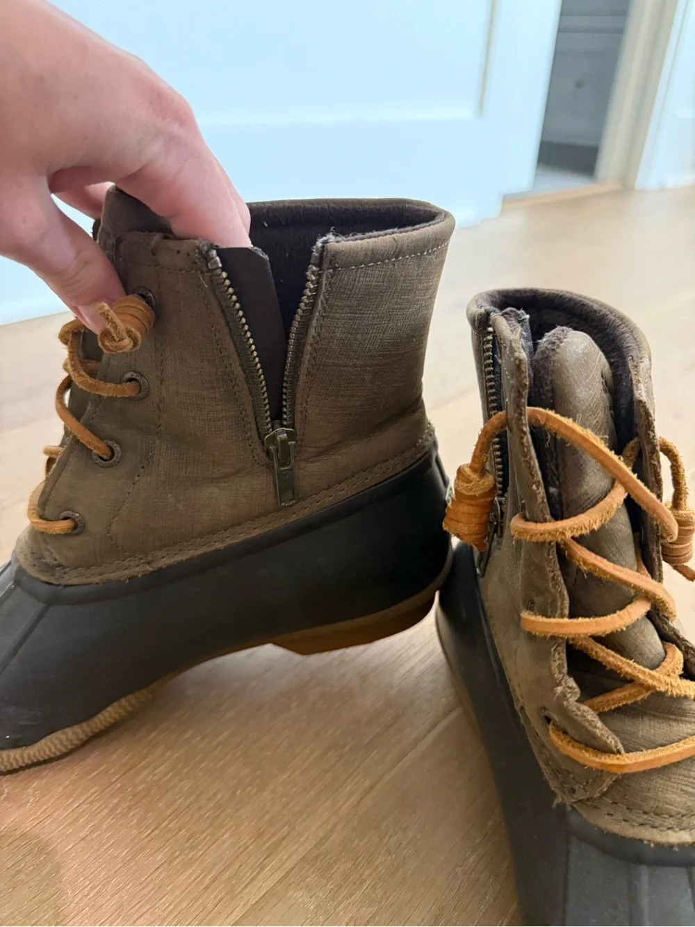 Sperry Brown and Black Duck Boots